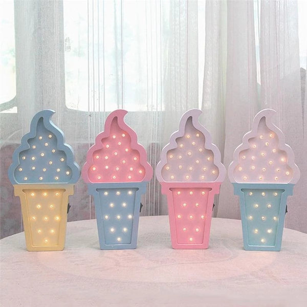 Room Bedroom Cartoon Decorative Ice Cream Table Lamp