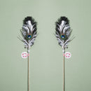 Ostrich Feather Cat Teaser Feather Fairy with Bell Kittens Cat Toy Self-Hi Relieving Stuffy Handy Gadget Cat Bite-Resistant Long Brush Holder