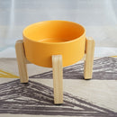 Raised Wooden Frame Ceramic Protection Cervical Spine Cat Bowl