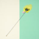 Ostrich Feather Cat Teaser Feather Fairy with Bell Kittens Cat Toy Self-Hi Relieving Stuffy Handy Gadget Cat Bite-Resistant Long Brush Holder