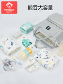 Vironicr New Mummy Bag Multi-Functional Mother and Baby Backpack Large Capacity Baby Mom Outing Bag Baby Carriage Bag