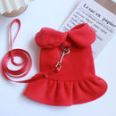 Pet Cat Dog Clothes Princess with Traction Rope Bichon Pomeranian Teddy Skirt Spring, Autumn and Winter Small Size Dogs