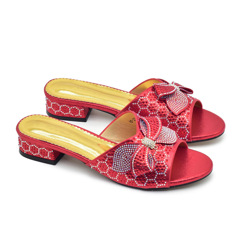 Bowknot Rhinestone Daily Low-top Sandals Casual