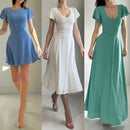 Vestido francés con mangas con volantes para mujer High Sense