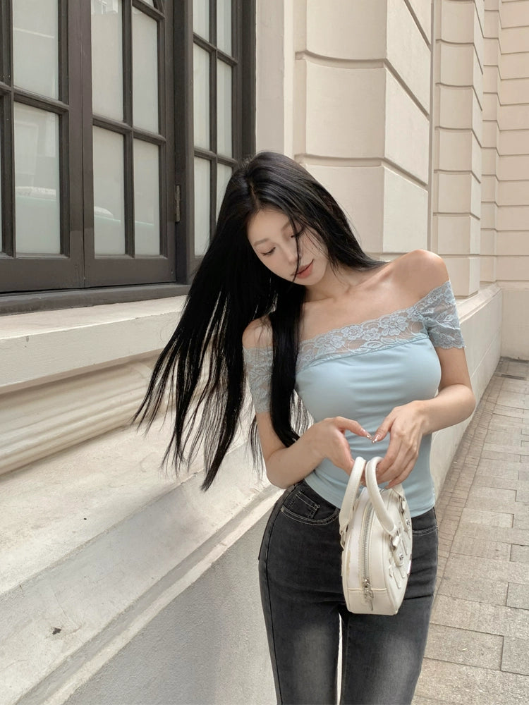 Off-the-Shoulder Hot Summer Silm Beautiful Tops T-shirt