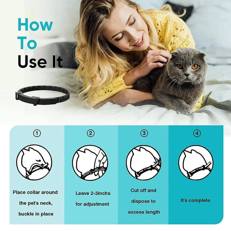 Pet Calming Collar for Cats Effective Relief Reduce Anxiety Stress Pheromones Relaxing Breakaway Collar for Kittens Puppies Dogs