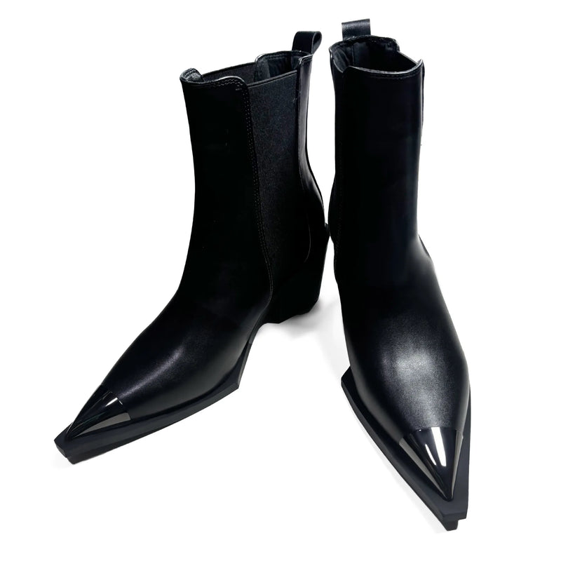 أحذية الكاحل النحيفة للرجال والنساء لخريف وشتاء أنيقة ذات مقدمة مدببة أحذية قصيرة رفيعة للنساء مقاس كبير 42 43 44