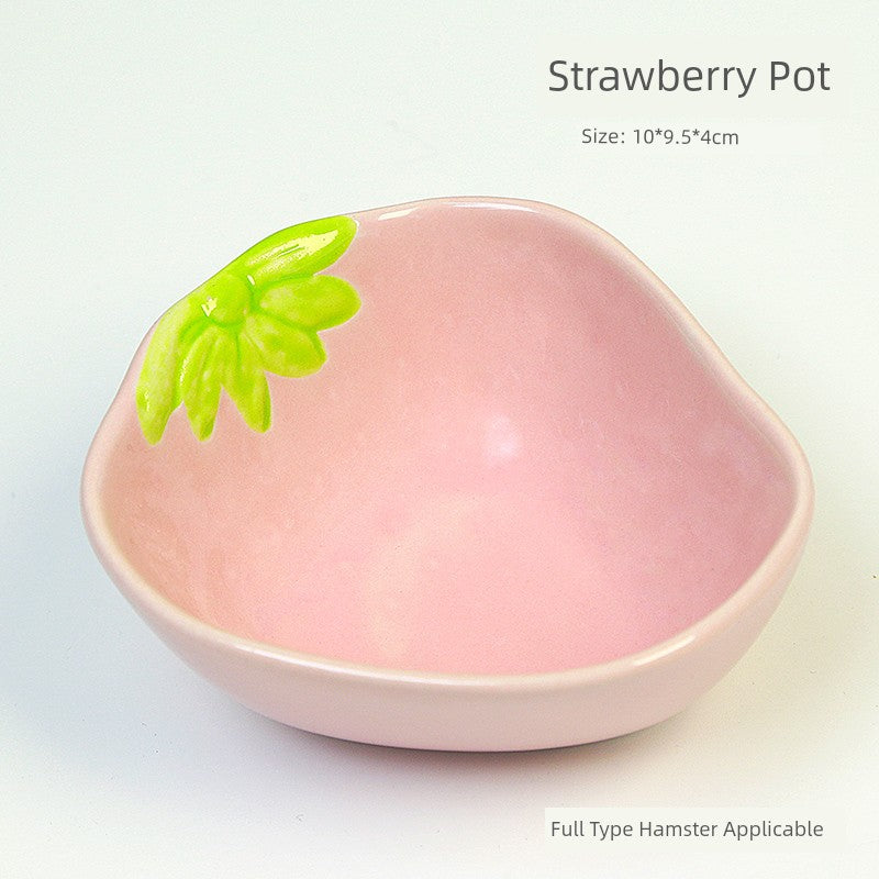 Little Hamster Food Basin Ceramic Rice Bowl Flower and Mouse Djungarian Hamster Special Daily Necessities Cage Toy Set Food Bowl