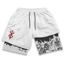 Berserk Anime Gym Shorts Men Fitness Sacrifice Print Y2K Performance Shorts 2 in 1 Quick Dry Athletics Short Pants Summer Male