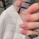 New 16 Strips Autumn Nail Stickers Full Cover Nail Patch Leopard Print 3D Nail Stickers Nail Polish Strips DIY Nail Art Making