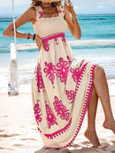 Summer Holiday Dress Women Casual Sleeveless A-Line Party Long Dress Boho Casual Sleeveless Party Dress 2024