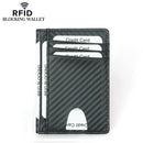Thin Credit Card Holder PU Leather Black Carbon Fiber Slim RFID Wallets Leather Driver License Cover Holder For Men Card Wallets