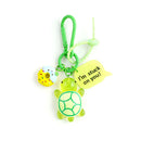 Creative Candy Color Flower Heart Pendant Keychain Cute Small Flower Key Ring Bag Pendant Accessories Luminous Turtle Pendant