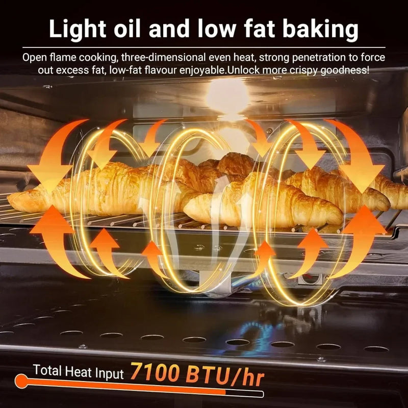 21 Inch RV Gas Range Stove 12V. Gas Range Oven for RV Use with 3 Burners 1.77 Cu.Ft. Capacity Gas Oven Open Flame