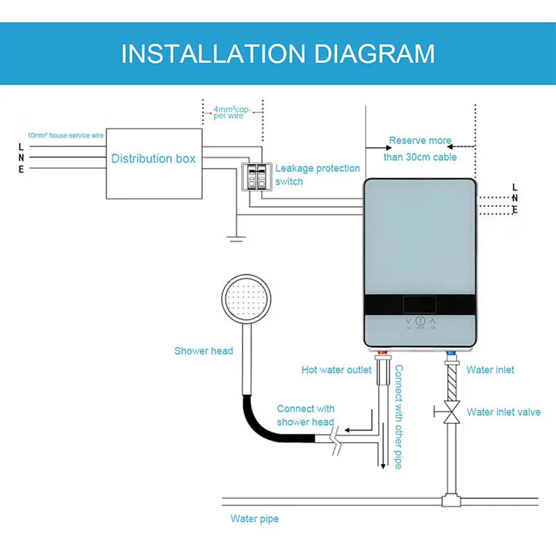 2025Instant electric water heater household bath machine small fast hot constant temperature shower rental room water heater