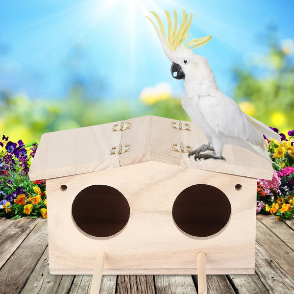 Bird House Bird Nests Wooden Bird House Wooden Pet Bird Nests House Breeding Box Cage Birdhouse Accessories for Parrots Swallows