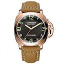 Automatic Watches for Men Mechanical Genuine Brown Leather Yellow Green Military 44mm Luxury Rose Gold Reloj Hombre Baratos