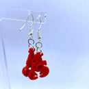 Unique Cartoon Red Lobster Building Block Model Drop Women Earrings Funny Plastic Marine Animal Handmade Jewelry Lobster Eardrop