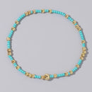 1pc Beach Vocation Themed Mixed Color Design 18K Gold Plated Copper & Bead Bracelet Cute & Luck For Festival Jewelry Gift