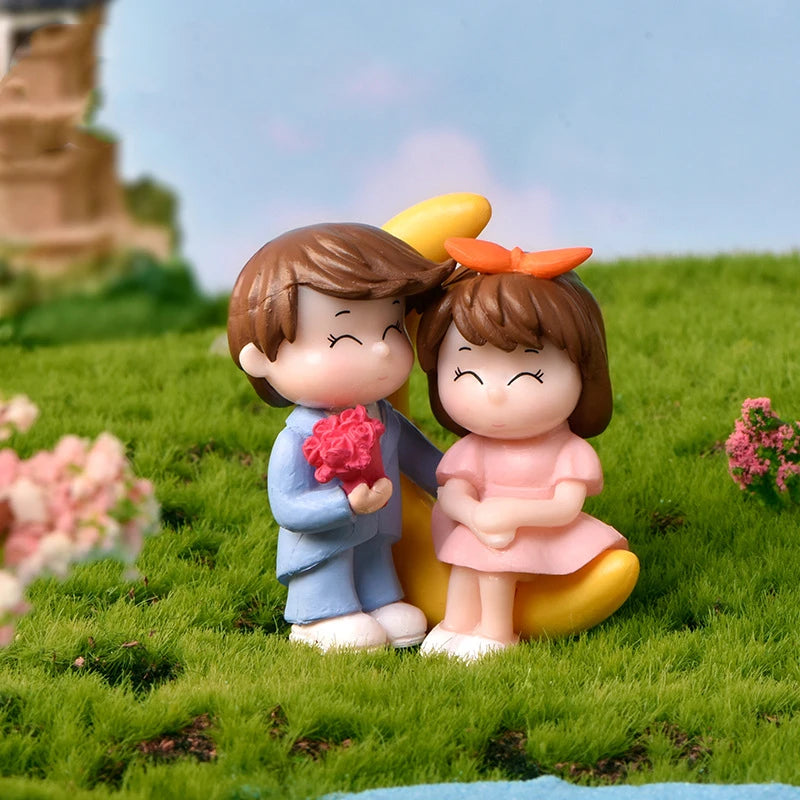Miniature Fairy Garden Accessories Cute Kawaii Lovers Ornament Statue Figurines Home Garden Landscape Dollhouse Terrarium Decor