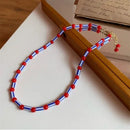 2022 Bohemian Simple Retro Little Yellow Duck Seven Star Ladybug Pearl Necklace Colorful Beaded Women Girls Party Jewelry