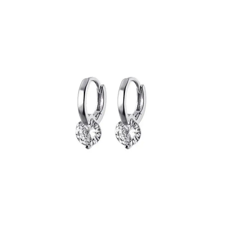Hoop Earrings Silver 925 Sparkling 6.5mm 1CT Moissanite Earring With Certificate For Women Lovers' Wedding Jewelry Gift