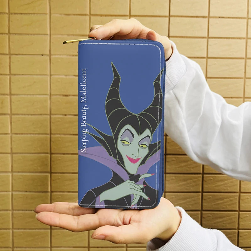 محفظة ديزني ماليفسنت C0071 أنمي، محفظة كرتونية، محفظة بسحاب، حقيبة عملات معدنية، محفظة عادية، بطاقة، هدية للجنسين