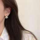 Fashion Striped Small Earrings For Women Cute Ocean Shell Double Shell Texture Stud Earrings Beach Boho Jewelry