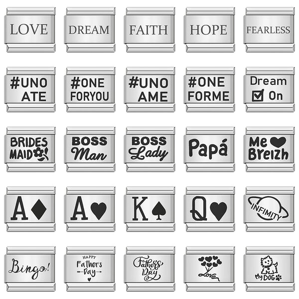 Gemosa Original Daisy Love Dream Pretty Personality Italian Charm Links Fit 9mm Bracelet Stainless Steel Jewelry Making