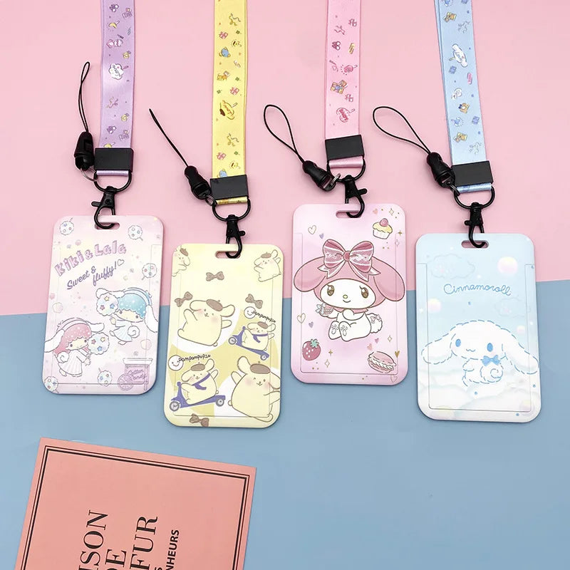Sanrio ID Badge Holder Neck Strap Cartoon My Melody Subway Door Card Holders Hello Kitty Kids Campus Lanyard Credential Holder