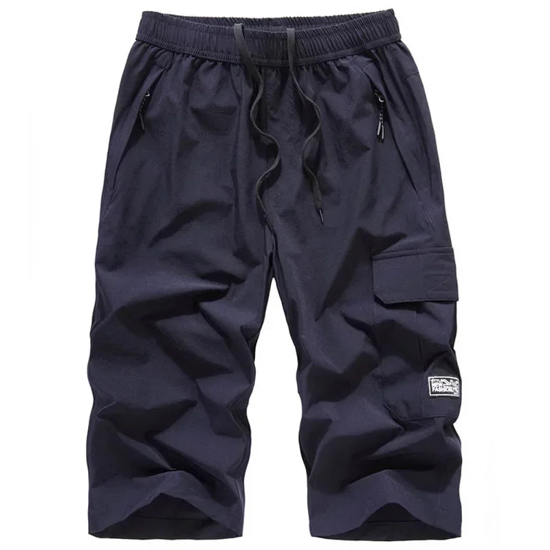 Men's Summer Quick Dry 3/4 Pants Lightweight Capri Shorts Hiking Fishing Travel Casual Cargo Shorts Pants Men Gym Shorts 7XL 8XL