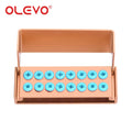 OLEVO Aluminum Dental Burs Holder Sterilizer Case Drills Block for High/Low Speed Bur Organizer Box With Silicone Autoclavable