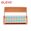 OLEVO Aluminum Dental Burs Holder Sterilizer Case Drills Block for High/Low Speed Bur Organizer Box With Silicone Autoclavable