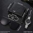 5 pieces/set of men's watches Fashionable, handsome and casual watch watch set + glasses + wallet birthday gift set