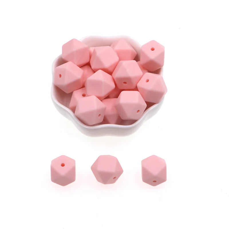 Kovict 14/17mm 10pcs Hexagon Silicone Beads For Jewelry Making Silicone Bead To Make Bracelets Necklace Making Accessories