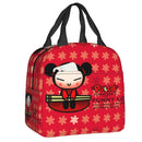 Cartoon Anime Pucca Lunch Bag Women Cooler Warm Thermal Insulated Lunch Box for Work School Office Picnic Food Tote Bags