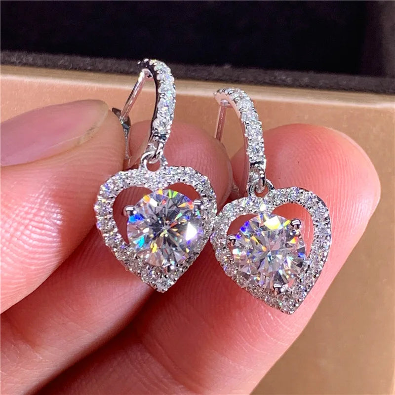 2024 New Bride Engagement Wedding Jewelry Elegant Shiny Mosan Diamond Beautiful Gift Milan Girl Fashion Pendant Earrings