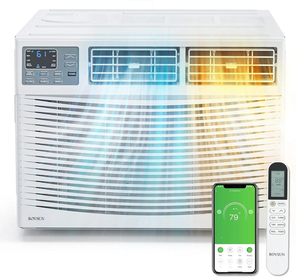 12000-BTU Window Air Conditioner with Heat Window AC Unit & Heater Combo with APP & Voice Smart Control Timer Function