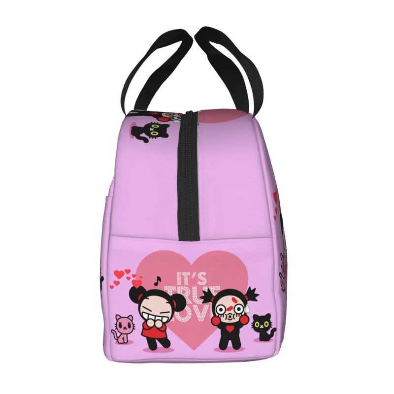 Cartoon Anime Pucca Lunch Bag Women Cooler Warm Thermal Insulated Lunch Box for Work School Office Picnic Food Tote Bags