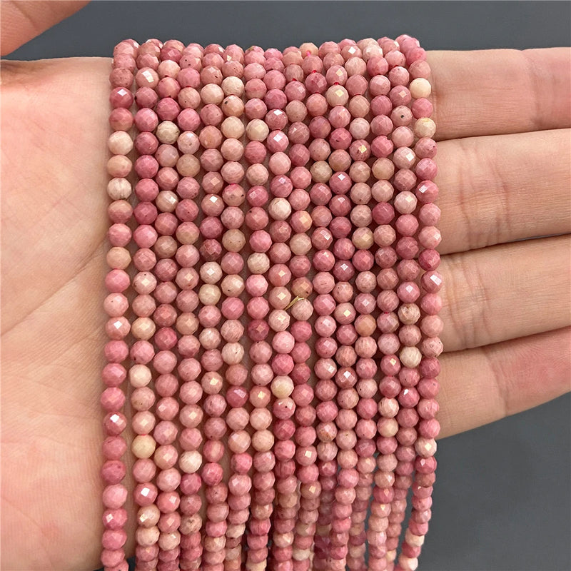 Purple Gem Beads Small Round Faceted Crystal Stone Beads Amethysts Crystal Mica Loose Beads For Jewelry Making DIY Necklace 15"