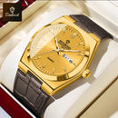 BINBOND New Authentic Youth Men's Quartz Watchwith Fashion Leather Strap Waterproof Luminous Calendar Luxury Business Men Watch