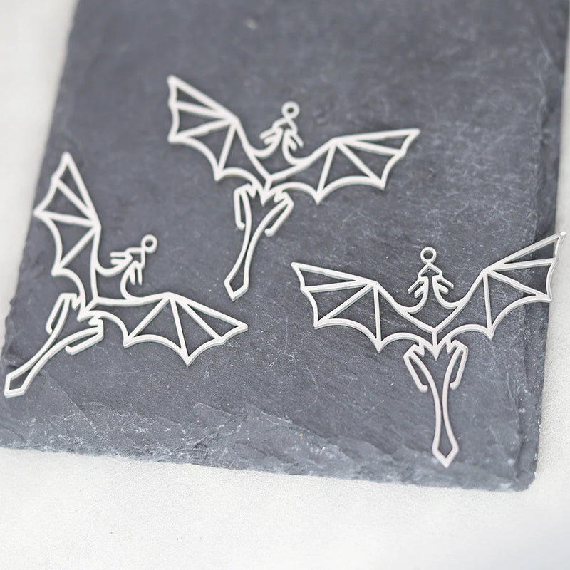 Cute Cat Moon Bear Deer DIY Tassels Earrings Stainless Steel Pendant For Jewelry Making Insect Charms Snake Necklace Accessory