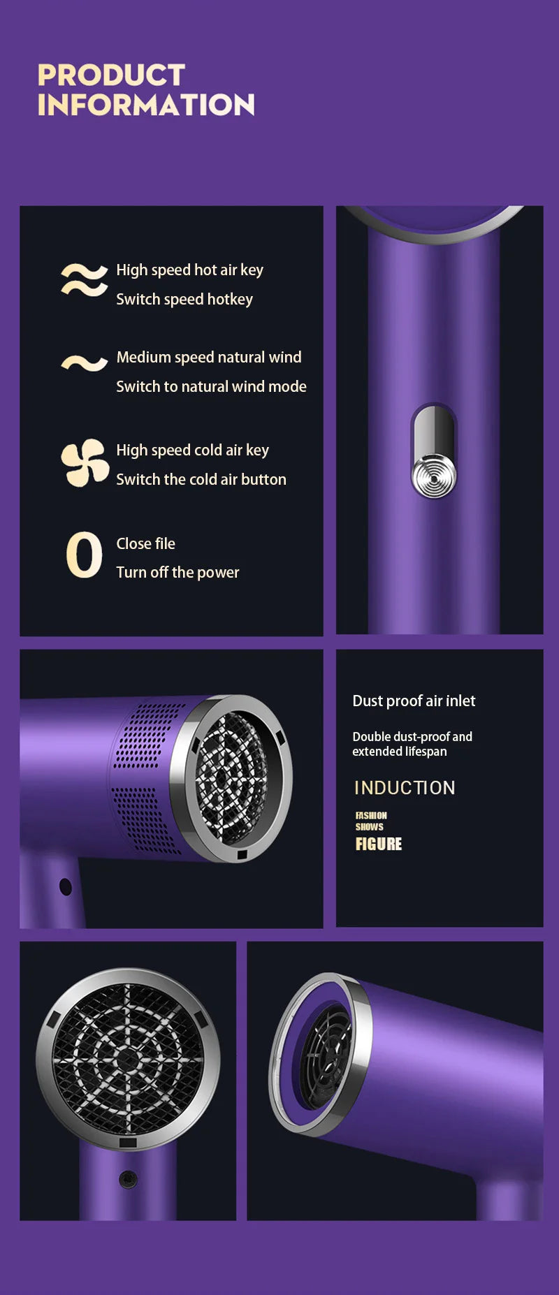 Xiaomi Negative Ionic Hair Dryer Professional High-speed Electricturbine Drier Constant Temperature Quick Drying Hair New 2025