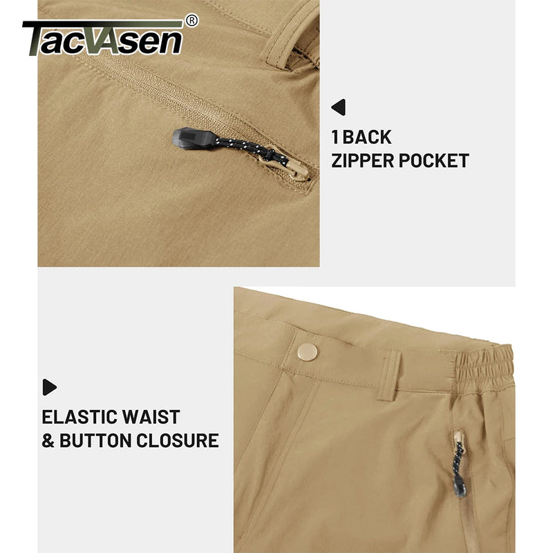 TACVASEN Men's Quick Dry 3/4 Capri Pants Casual Summer Lightweight Hiking Shorts Outdoor Fishing Multiple Pockets Cargo Pants