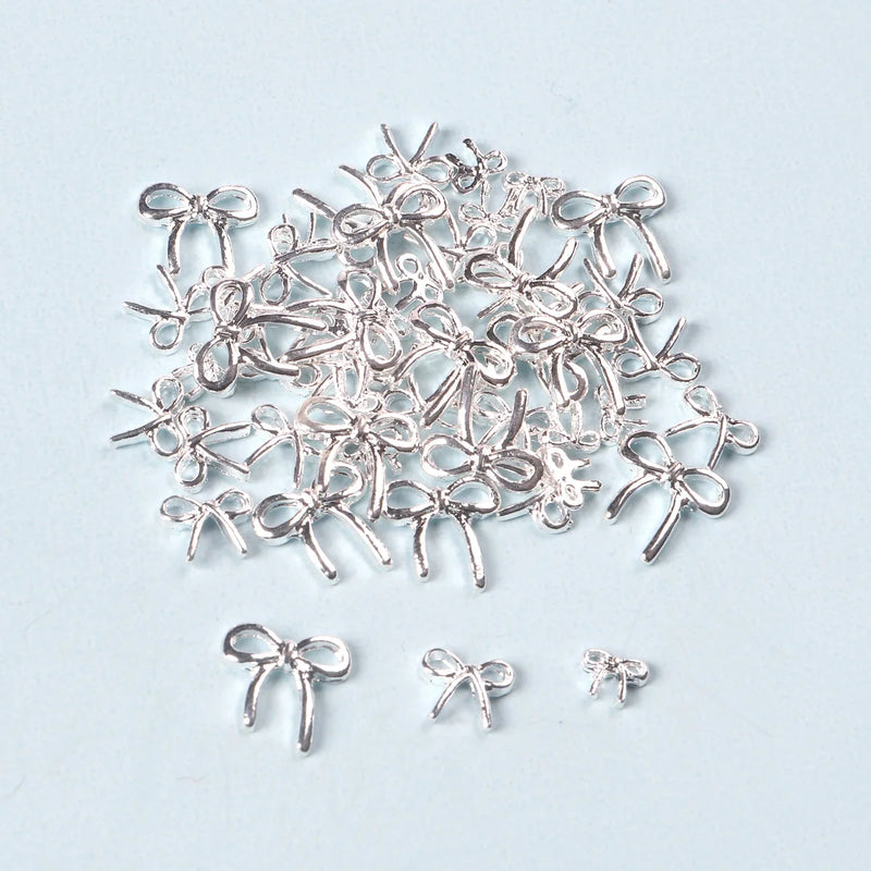TSZS 10pcs Luxury Kawaii Bow Nail Art Charms 3D Japanese Alloy Bow Tie Jewelry Nail Rhinestone Decoration DIY Access