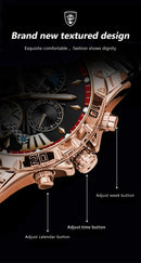 POEDAGAR Tourbillon Automatic Mechanical Wristwatch Waterproof Luminous Date Week Leather Men Watch Luxury Fashion Men's Watches