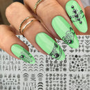 12pcs Nail Stickers Flower Leaf Lace Design Geometry Line Nail Art Sliders Manicure Polish Decal Wrap Decorations Wholesale