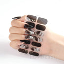 Gel Nail Stickers Lacquer Strips Full Cover Adhesive Slider Wraps With Line Foil Design Sanding File Nail Art Accessories LAJX22