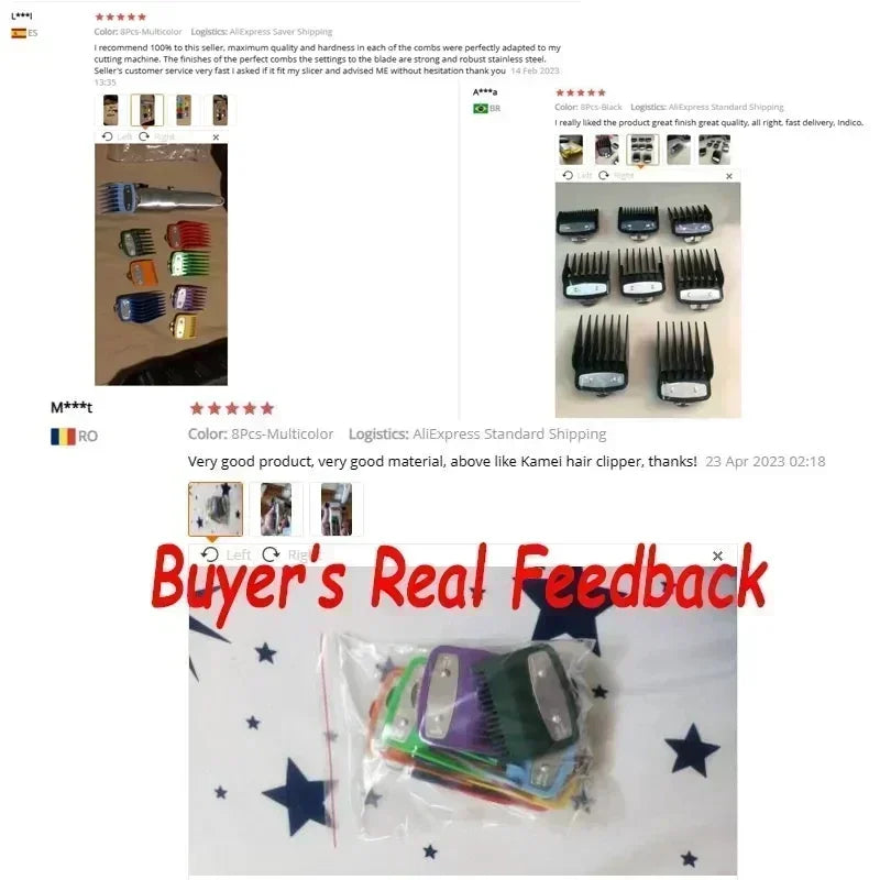 8/10 قطع من مشط قص الشعر الاحترافي العالمي لقص الشعر، مشط دليل قص الشعر، مشط دليل قص الشعر، أدوات قص الشعر، ملحقات الحلاقة