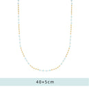 Light Blue Glass Handmade Bead Chain Necklace Women Stainless Steel Plated 18k Gold Creative Charm European Party Jewelry